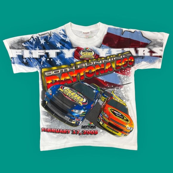 Chase Authentics Other - NWOT Y2K '08 NASCAR Chase Authentics All Over Print Daytona Racing T-Shirt M
